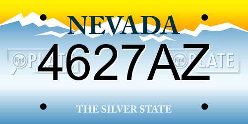 4627AZ Nevada License Plate