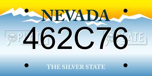 462C76 Nevada License Plate