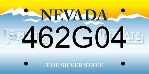 462G04 Nevada License Plate