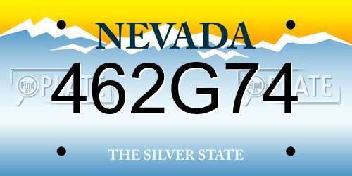 462G74 Nevada License Plate