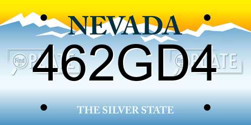 462GD4 Nevada License Plate