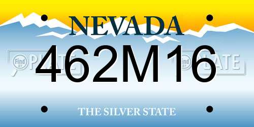 462M16 Nevada License Plate