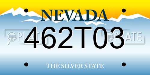 462T03 Nevada License Plate