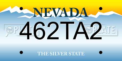 462TA2 Nevada License Plate