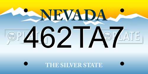 462TA7 Nevada License Plate
