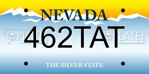 462TAT Nevada License Plate