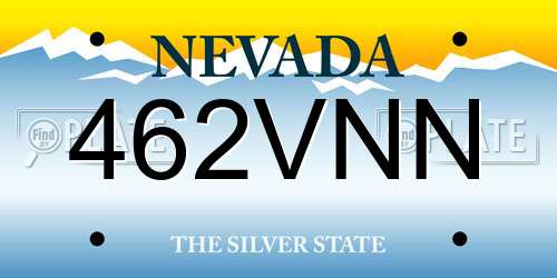 462VNN Nevada License Plate