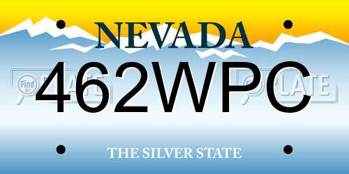 462WPC Nevada License Plate