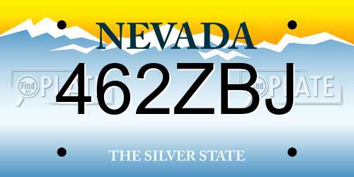 462ZBJ Nevada License Plate