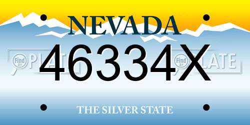 46334X Nevada License Plate