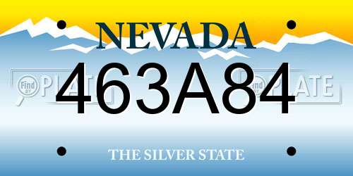 463A84 Nevada License Plate