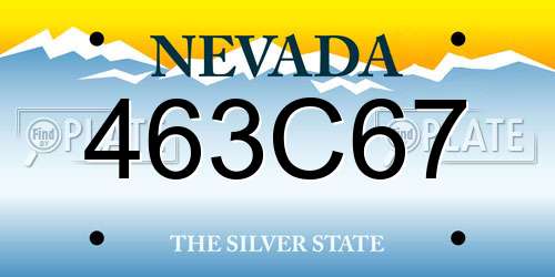 463C67 Nevada License Plate