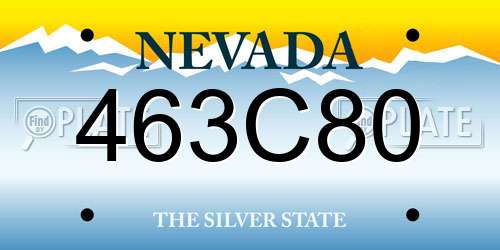 463C80 Nevada License Plate
