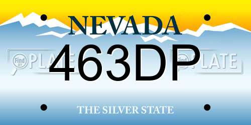 463DP Nevada License Plate