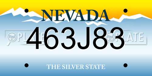 463J83 Nevada License Plate