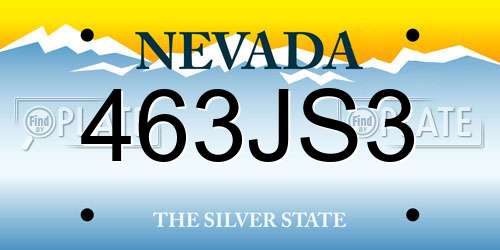 463JS3 Nevada License Plate