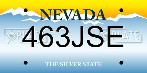 463JSE Nevada License Plate