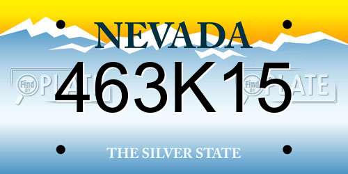 463K15 Nevada License Plate