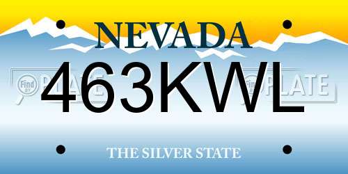 463KWL Nevada License Plate