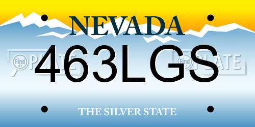 463LGS Nevada License Plate