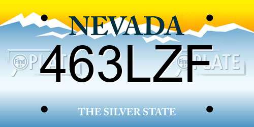 463LZF Nevada License Plate