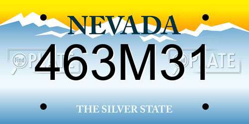 463M31 Nevada License Plate