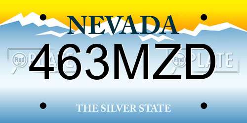 463MZD Nevada License Plate