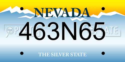 463N65 Nevada License Plate