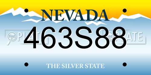 463S88 Nevada License Plate