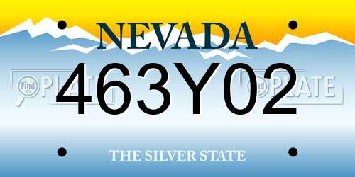 463Y02 Nevada License Plate