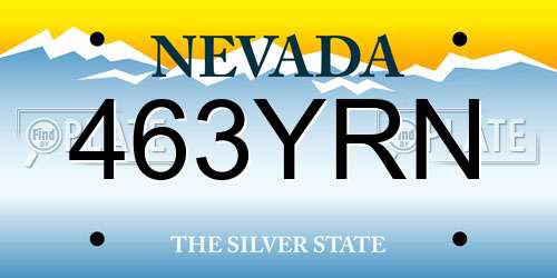 463YRN Nevada License Plate