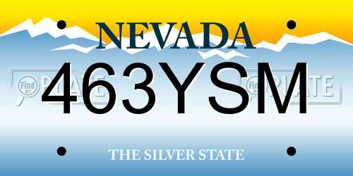 463YSM Nevada License Plate