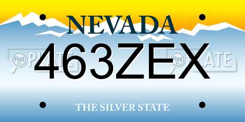 463ZEX Nevada License Plate