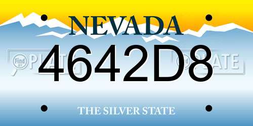 4642D8 Nevada License Plate
