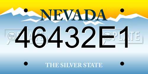 46432E1 Nevada License Plate