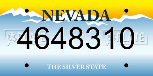 4648310 Nevada License Plate