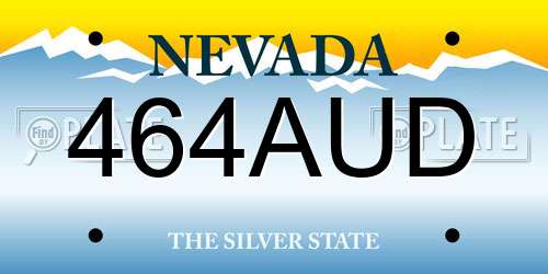 464AUD Nevada License Plate