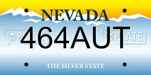 464AUT Nevada License Plate