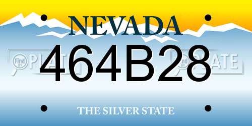 464B28 Nevada License Plate