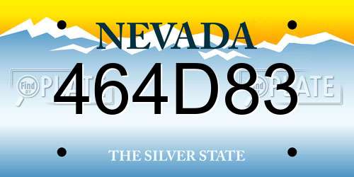 464D83 Nevada License Plate