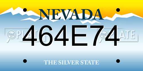 464E74 Nevada License Plate