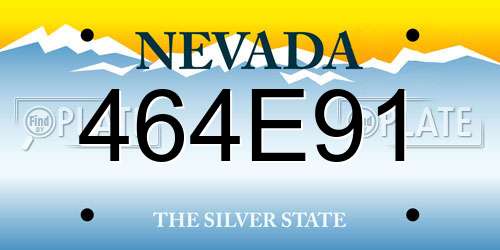 464E91 Nevada License Plate