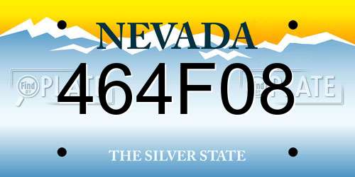 464F08 Nevada License Plate