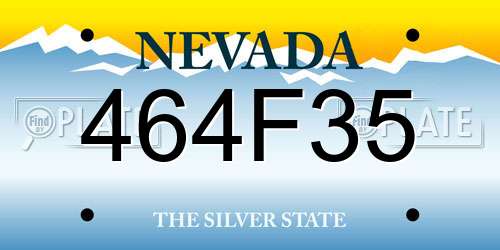 464F35 Nevada License Plate