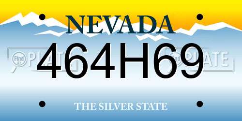 464H69 Nevada License Plate
