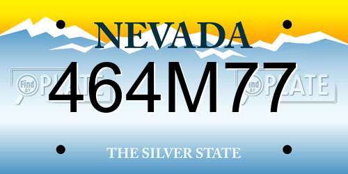464M77 Nevada License Plate