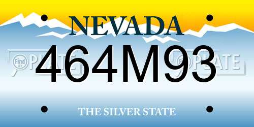 464M93 Nevada License Plate