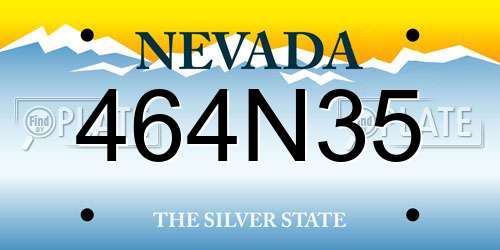 464N35 Nevada License Plate