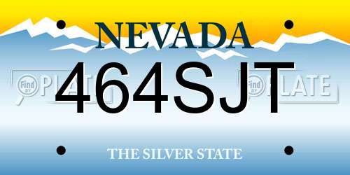 464SJT Nevada License Plate