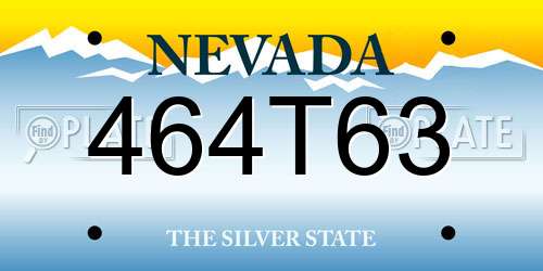 464T63 Nevada License Plate